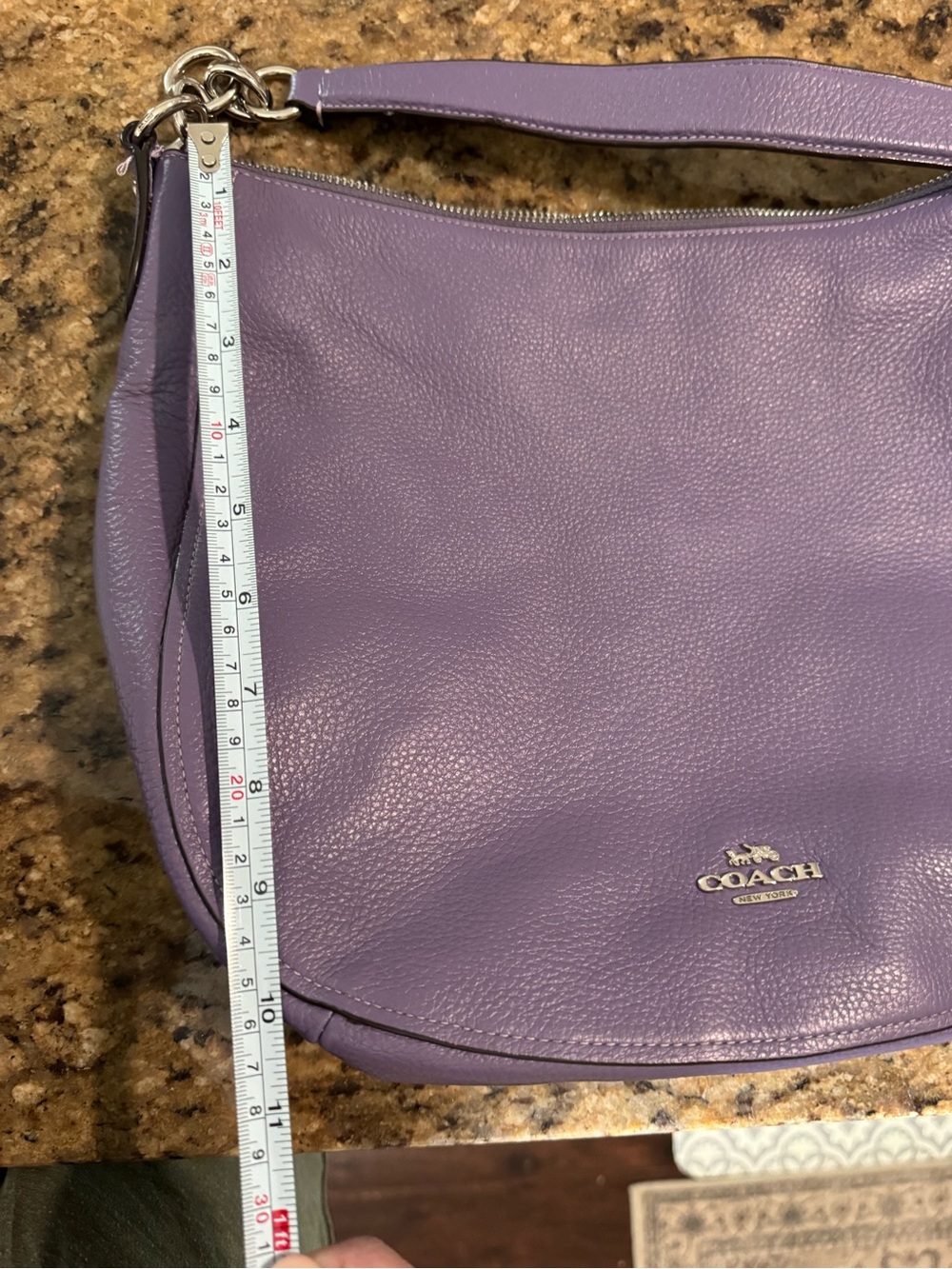 Coach Purple Pebbled Leather Shoulder Hobo - Picture 6 of 7